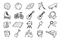 Hand Drawn Summer Outdoor Fun Doodle Icon Product Image 2