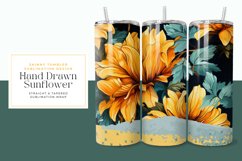 Hand Drawn Sunflower Tumbler Wrap Product Image 1