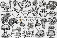 Hand Drawn Thanksgiving Clipart Bundle Product Image 1