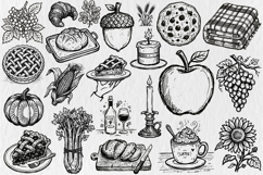 Hand Drawn Thanksgiving Clipart Bundle Product Image 2