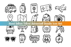 Hand Drawn Travel Adventure Doodle Icon Product Image 1