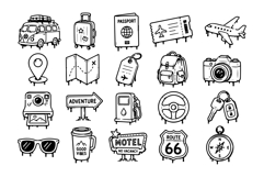 Hand Drawn Travel Adventure Doodle Icon Product Image 2