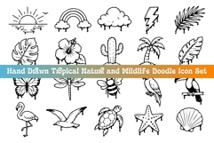 Hand Drawn Tropical Nature and Wildlife Doodle Icon Product Image 1