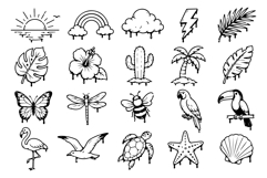 Hand Drawn Tropical Nature and Wildlife Doodle Icon Product Image 2