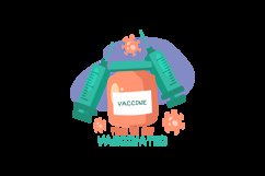 Hand drawn vaccination campaign label design Product Image 2