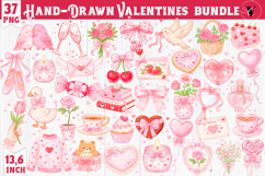 Hand-draw Valentine's sublimation | Romantic Valentines png Product Image 1