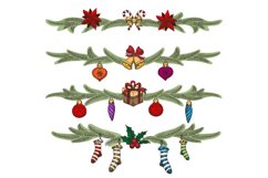 hand drawn vintage christmas border set Product Image 1