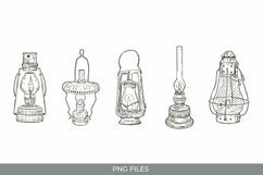 Hand Drawn Vintage Lantern Clipart - Scrapbook Embellishment Product Image 1