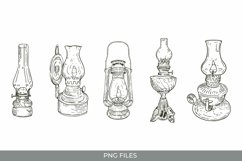 Hand Drawn Vintage Lantern Clipart - Scrapbook Embellishment Product Image 1