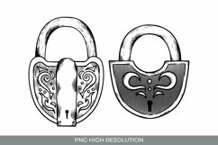Hand Drawn Vintage Padlocks Clipart Product Image 1