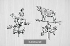 Hand Drawn Vintage Wind Vane Clipart Product Image 1