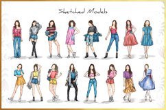 Complete bundle of 16 unique watercolor fashion illustrations 