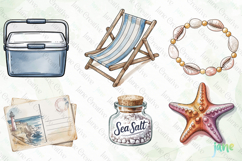 Hand-Drawn Watercolor Flat Lay Summer Clipart Product Image 6