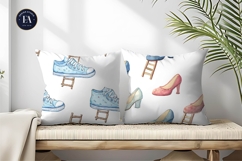 Watercolor Shoes with Tiny Ladders Seamless Digital Paper Product Image 2