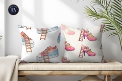 Shoes with Tiny Ladders Seamless Pattern Digital Paper Product Image 2