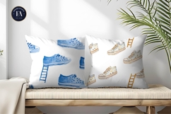 Cute Hand-Drawn Shoes and Ladders Digital Paper Product Image 2