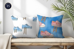 Watercolor Shoes with Tiny Ladders Seamless Digital Paper Product Image 2