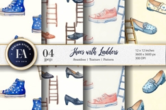 Shoes with Tiny Ladders Seamless Pattern Digital Paper Product Image 1