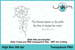 Hand Drawn Whimsical Flower PNG Printable, Flower Digi Stamp Product Image 2
