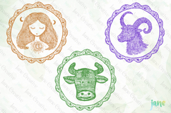 Hand Drawn Zodiac Earth Signs SVG PNG Product Image 1