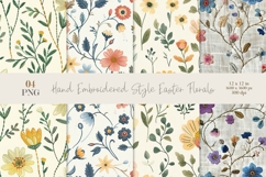 Hand Embroidered Style Easter Florals Product Image 1