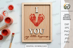 3D Footprint sign Laser Cut. Baby wall decor SVG Product Image 1
