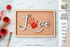 3D Handprint sign Laser Cut. Baby wall decor SVG Product Image 1