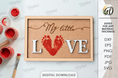 3D Footprint sign Laser Cut. Baby wall decor SVG Product Image 1
