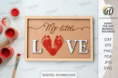 3D Footprint sign Laser Cut. Baby wall decor SVG Product Image 1
