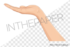 Presenting Open Palm Hand Gesture Cartoon Clipart PNG Illust Product Image 1