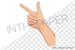 Pointing Right Index Finger Hand Gesture Cartoon Clipart PNG Product Image 1