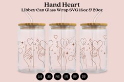 hand heart magical whimsical libbey beer can glass full wrap svg presized template for 16oz and 20oz glass for Cricut Silhouette and sublimation