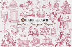 Hand-hewing Western Cowgirl Clipart Product Image 1