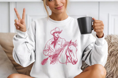 Hand-hewing Western Cowgirl Clipart Product Image 5