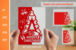 Christmas Paper Cut Card SVG 5 Product Image 1