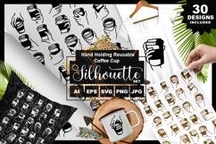 Hand Holding Reusable Coffee Cup Illustrations Product Image 1