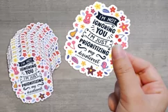 hand holding sarcastic cute floral sticker