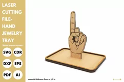 Hand jewelry trinket tray - svg - laser cut & glowforge file Product Image 3