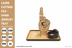 Hand jewelry trinket tray - svg - laser cut & glowforge file Product Image 4