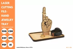 Hand jewelry trinket tray - svg - laser cut & glowforge file Product Image 1