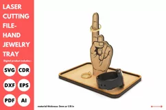 Hand jewelry trinket tray - svg - laser cut & glowforge file Product Image 5