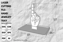 Hand jewelry trinket tray - svg - laser cut & glowforge file Product Image 2