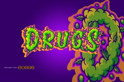 Hand lettering text drugs smoke effect svg Product Image 1