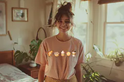 A playful collection of five bakery and coffee illustrations designed in a warm watercolor style, with cute faces and hand-drawn character details.