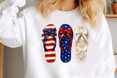 Hand-Painted Brushstroke Patriotic Flip Flop PNG Product Image 2