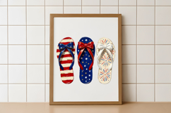 Hand-Painted Brushstroke Patriotic Flip Flop PNG Product Image 4
