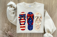 Hand-Painted Brushstroke Patriotic Flip Flop PNG Product Image 5