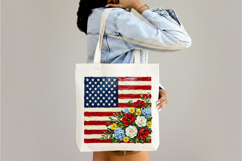 Hand-Painted Floral American Flag PNG Product Image 3