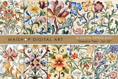 Hand-painted Majolica Tiles Digital Papers Product Image 1