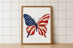 Hand Painted Patriotic Butterfly PNG Product Image 4
